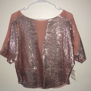Pink sequin top size large